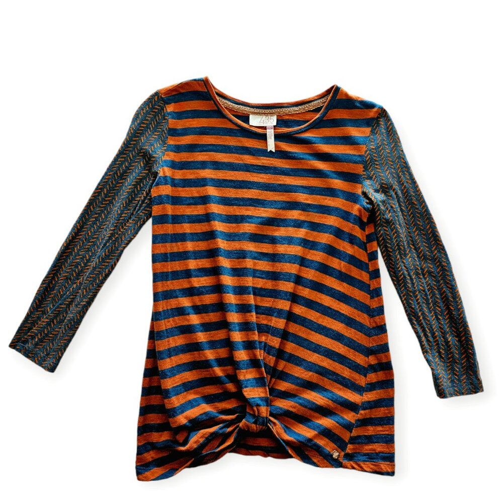 Matilda Jane 435 Clothing  Teal & Orange Stripe Pep Rally Tunic